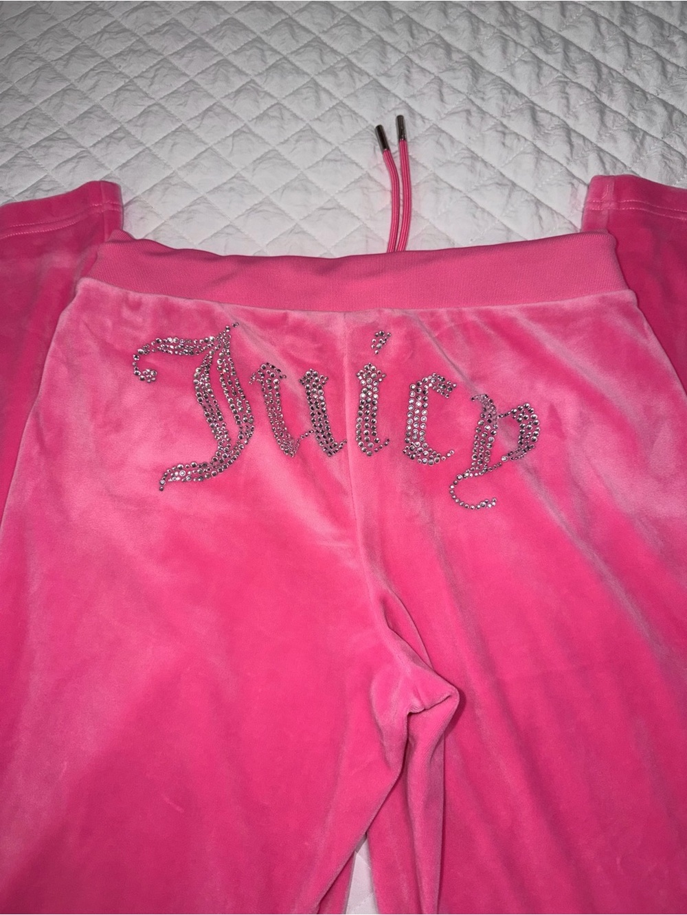 Juicy Couture Hot Pink Velour Joggers with Drawstring